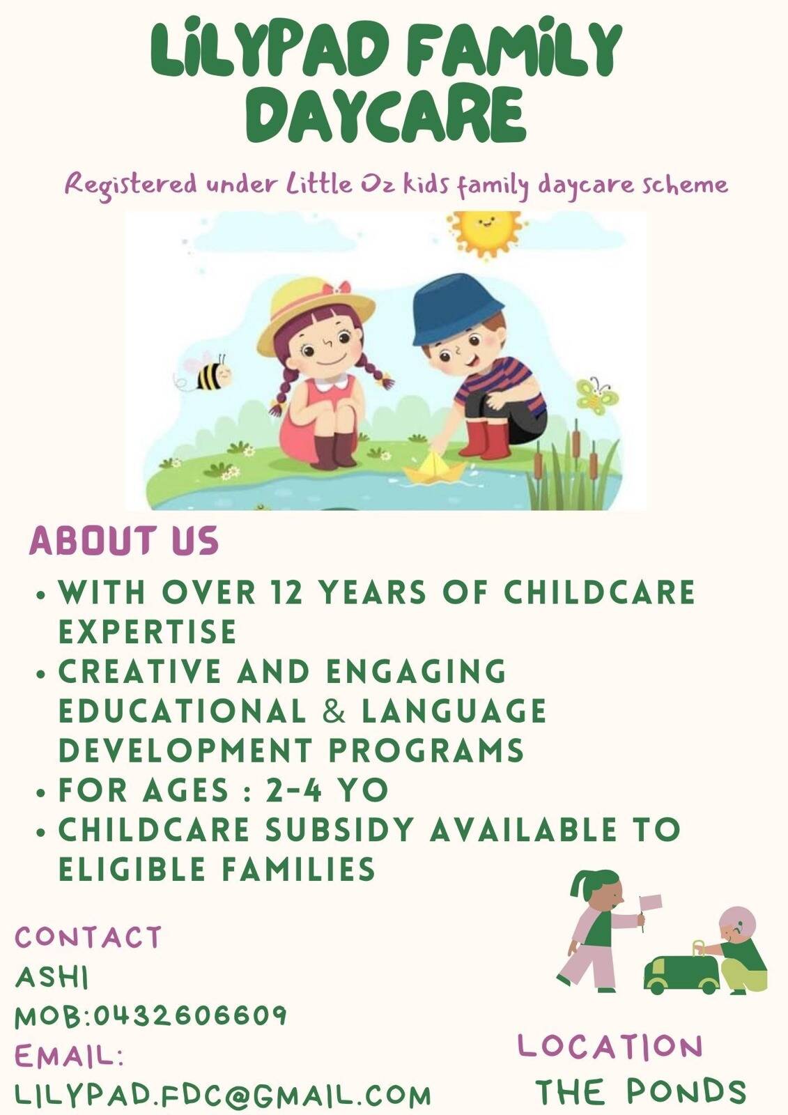 Lilypad Family Daycare @ The Ponds CCS Approved